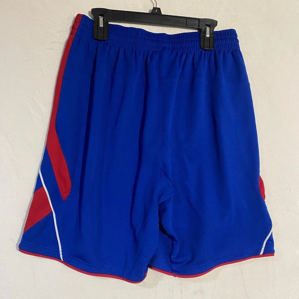 Adidas Kansas Jayhawks Mens Basketball Shorts Blue Red KU NCAA - Picture 7 of 9